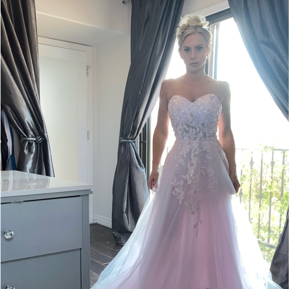 Blush pink wedding dress
